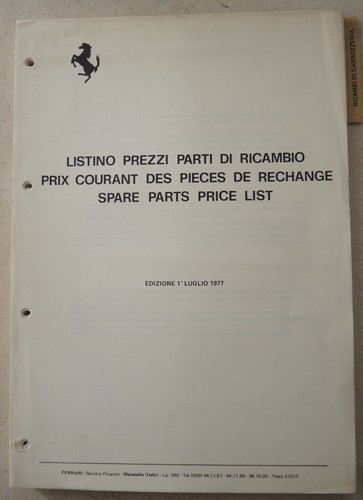 Listino prezzi parti - parti, di
