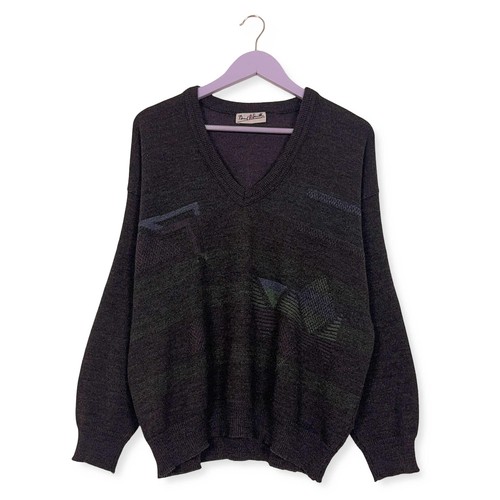 Maglione vintage grigio - maglione, scuro