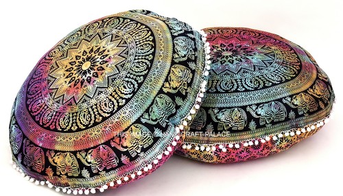 2pc cuscini rotondi - rotondi, indiani