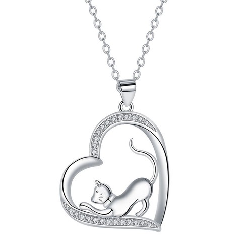 Collana con ciondolo - , zirconi