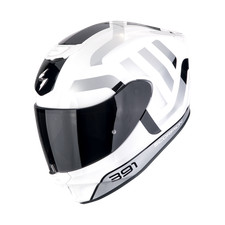 CASCO INTEGRALE SCORPION EXO-391 AROK BIANCO NERO ARGENTO LUCIDO