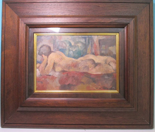 Dipinto olio nudo - olio,