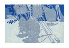 Hassan Fathi - 100x140 VELA VOLA - serigrafia materica