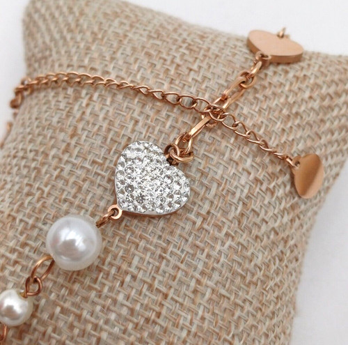 Collanina cuori con strass - collanina,