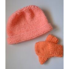 CAPPELLINO + GUANTINI NEONATA REALIZZATI A MANO 3mesi