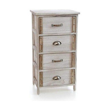 CASSETTIERA IN LEGNO DECORATA CON 4 CASSETTI GRIGIO CHIARO 40 X 29 X 73 CM