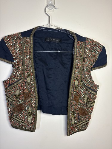 Zara embroidered gilet size - zara,