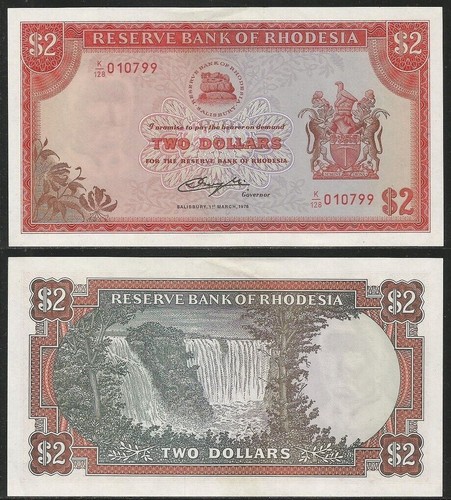 Rhodesia dollars 1 3 - rhodesia,
