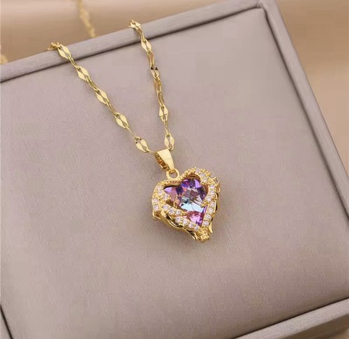 Collana cuore brillante donna - brillante,