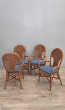 84227 Set n 4 sedie in bambù con seduta blu