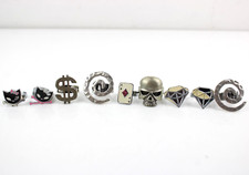 Lotto 9 VARI Anelli Vintage Teschio Carta Asso Diamante SOLDI Diamante Stile