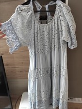 Vestito donna elegante cotone cerimonia nuovo- made in italy