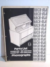 Rock-Ola Modello 450 451 Originale Jukebox Fonografo Lista Ricambi Musica Manuale 1970