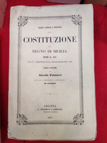 Palmieri saggio storico - storico, e