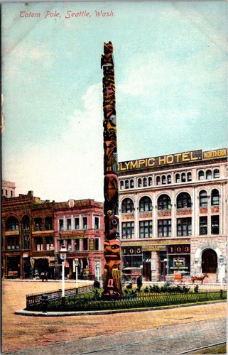 Cartolina seattle totem - seattle,,