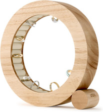 Ferris Organizer per Gioielli, Porta Anelli in Legno, Frassino, Naturel