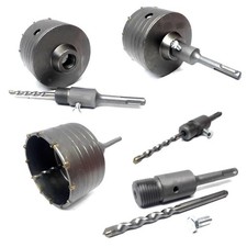 FRESA CAROTATRICE A TAZZA PER MURO DA 30MM A 130MM + ASTA DA 11 CM SDS PLUS