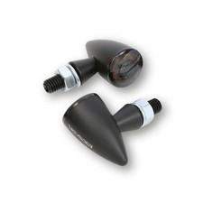 Frecce nere con faro posteriore Highsider APOLLO LED SMOKE omologato cafe racer