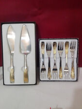 CONFEZIONE POSATE DOLCE 2PZ + 6 FORCHETTINE ACCIAIO INOX/ORO 24K  by INOXPRAN