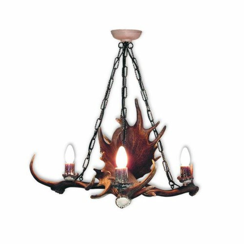 Lampadario con vere corna - , di