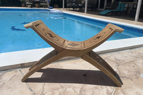 Sedia savonarola vintage legno - sedia,