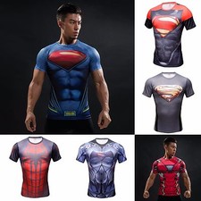 Maglia uomo maglietta fumetti sport fitness t-shirt  bodybuilding men superman 