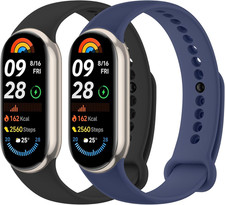 2 Pezzi Cinturini per Xiaomi Mi Band 9/8/10, Cinturino Silicone Di Morbido Trasp