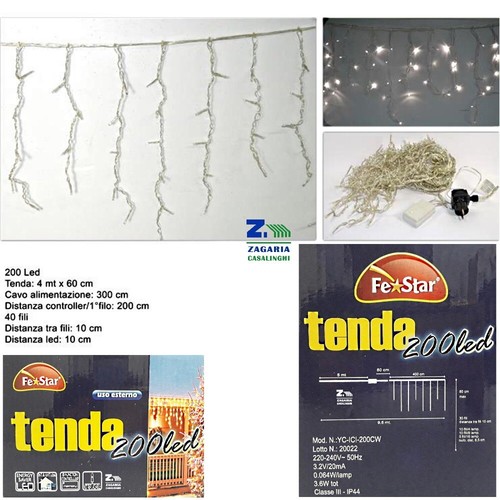 Luci natalizie tenda luminosa - luci,