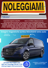 Cartello tetto auto magnetico NOLEGGIAMI bifacciale della G-Trapper