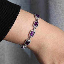 Ametista Viola Bracciale 925