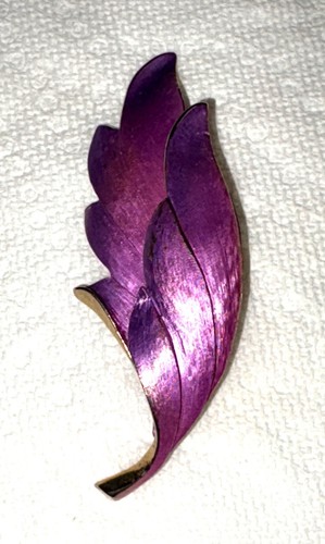 Spilla vintage foglia viola