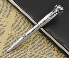 Fuliwen Penna Stilografica Elefante Argento Penna Metallo, Stile Classico Scrittura Regalo