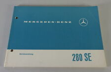 Manuale D'uso Mercedes-Benz 280 SE W108 Data 12/1967