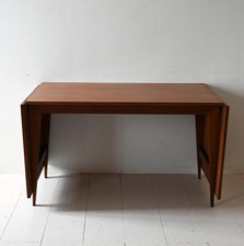 MidCentury Tavolo ISA Bergamo in teak con allunghe, design scandi vintage, 50s