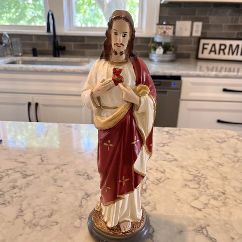 Statua vintage sacro cuore - statua,