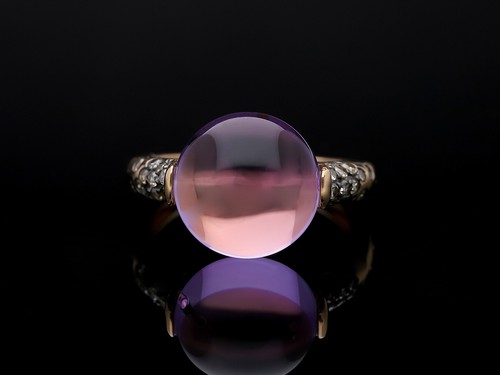 Anello diamanti ametista 58 - anello,