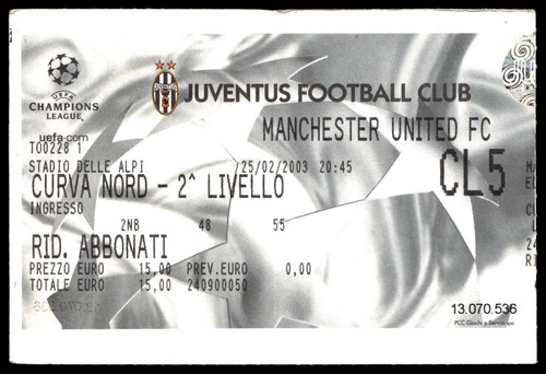 Biglietto juventus 2003 - biglietto, vs
