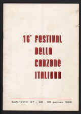16° FESTIVAL DELLA CANZONE ITALIANA SANREMO 1966 / 44 PAGINE CANTANTI CANZONI 