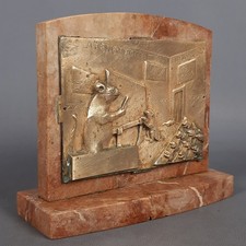 Scultura placca ottone - scultura,