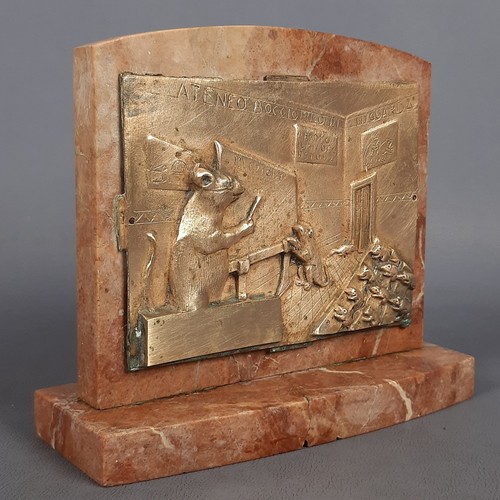 Scultura placca ottone scuola - scultura,
