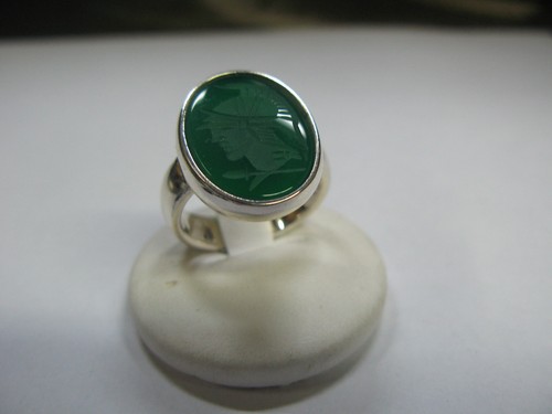 Anello uomo con agata - con, verde