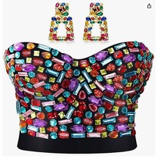Rhinestone Push up Bra Womens