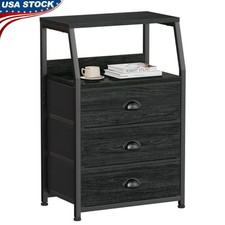 Comodino con 3 cassetti in tessuto e doppio ripiano espositore camera da letto tavolo accento nuovo