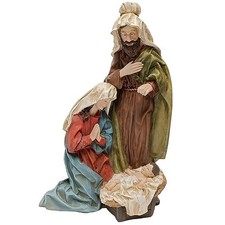 Natività completa in Ceramica alta 60 cm Scultura Blocco Unico Sacra Famiglia Re