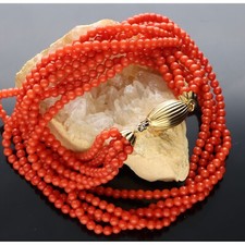 Collana corallo torchon con
