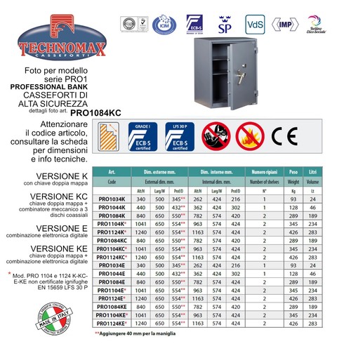 Cassaforte technomax alta - technomax,