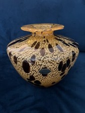 Grande vaso Vetri Artistici Murano design conchiglia tartaruga metà secolo mod ETICHETTA