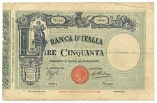 50 LIRE BARBETTI GRANDE L MATRICE LATERALE TESTINA FASCIO 21/11/1933 MB/MB+