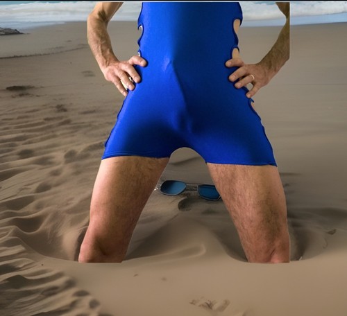 Body uomo blu - elastane, forato