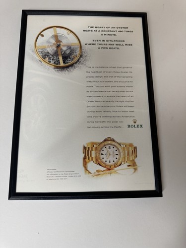 Framed vintage original rolex - framed,